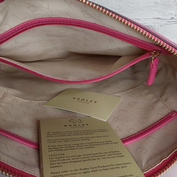 'RADLEY LONDON' 'SCOTTIE' LEATHER TOP ZIP CROSSBODY BAG CONCEAL KEY FOB - Picture 6 of 16